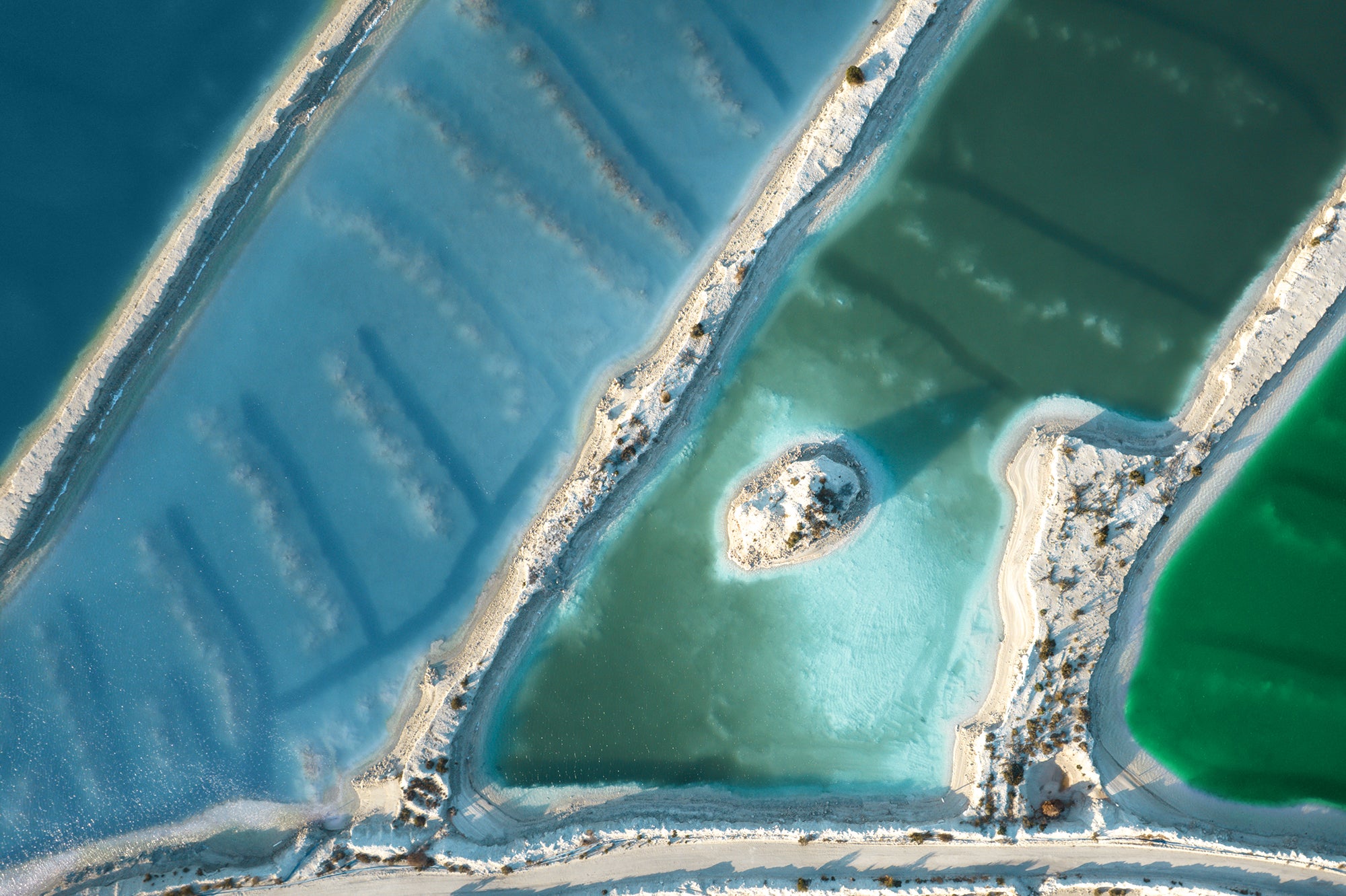 Sandy Cape Salt Lake Aerial - Teal